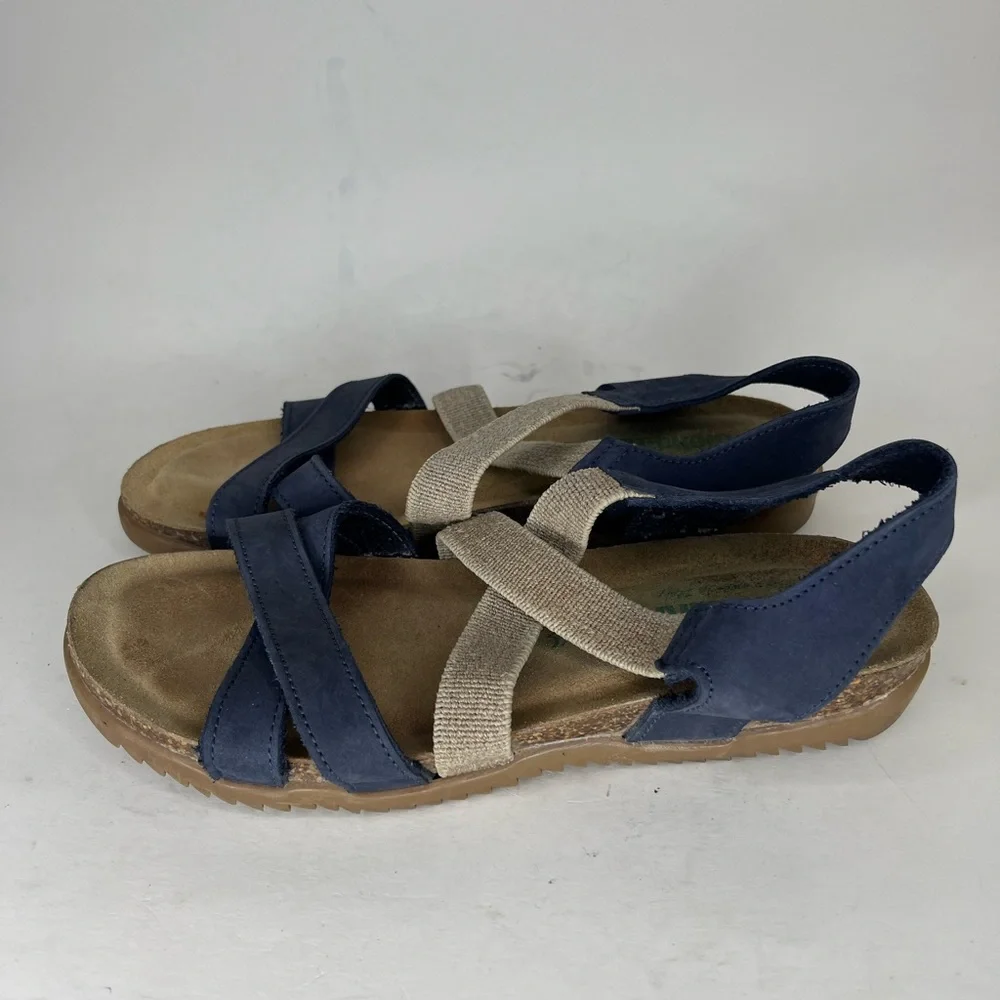 bionatura sandals Women Size 39 US 8 Blue/tan Leather/textile Upper - Picture 3 of 15